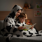 Cow Oversized Fluffy Hoodie - VELOSA
