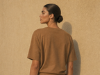 Bamboo Sculpted Boxy Tee Caramel - SNOOLI