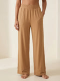 Bamboo Wide-Leg Lounge Trousers — Caramel