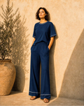 Bamboo Sculpted Boxy Tee set Caramel - SNOOLI