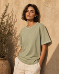 Bamboo Sculpted Boxy Tee Midnight Blue - SNOOLI