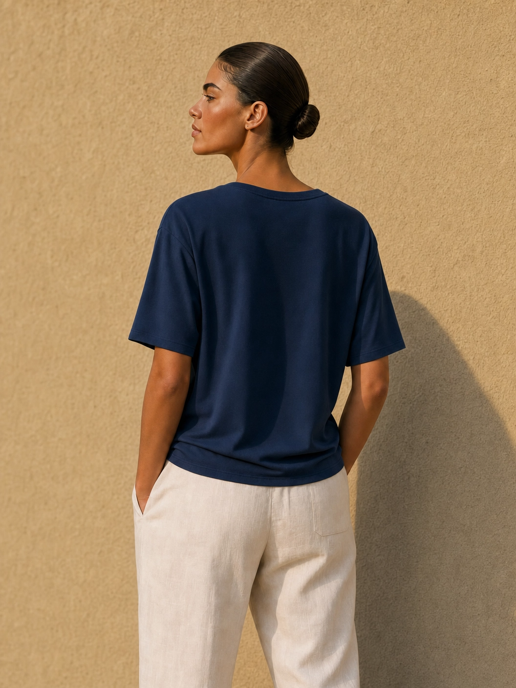 Bamboo Sculpted Tee - Midnight Blue