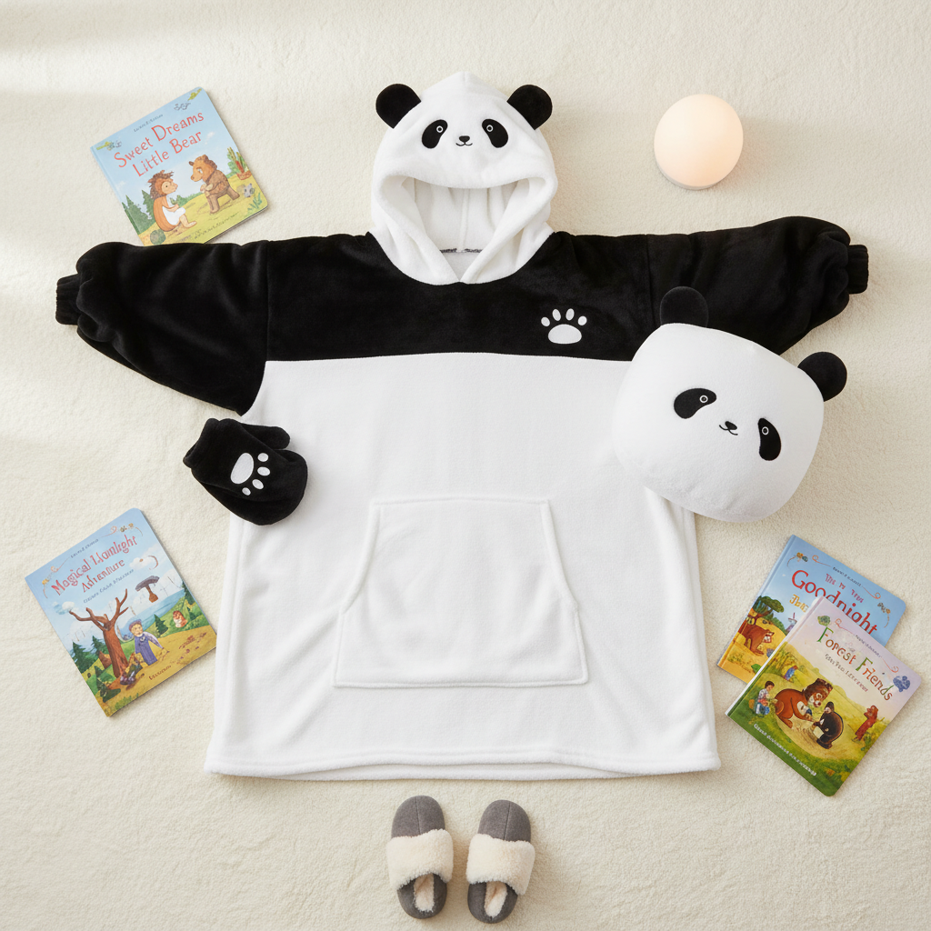 Cozy Panda Hoodie Blanket - VELOSA