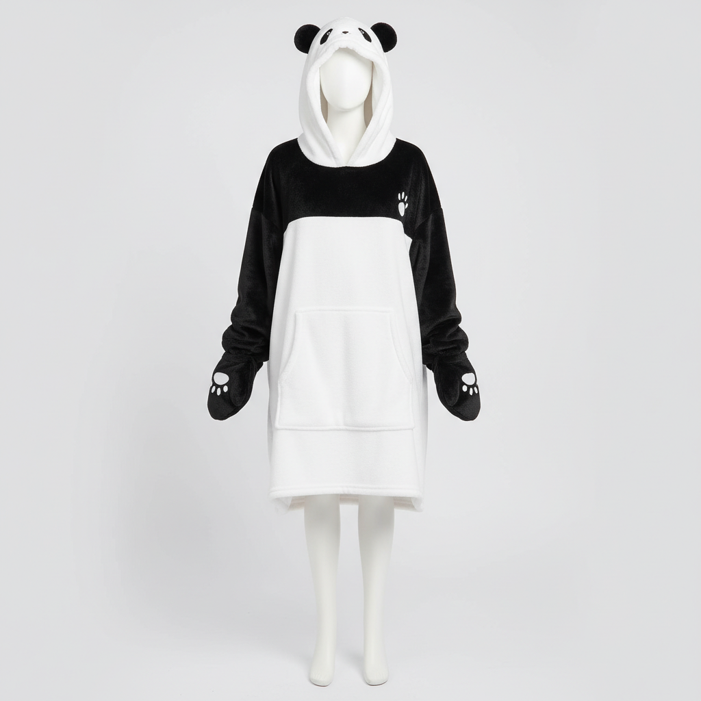 Cozy Panda Hoodie Blanket - VELOSA